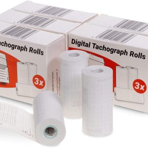 Tachograph Rolls [8 m], Thermal Paper 57/28/7, Speedometer Rolls Lorry – Pack of 15