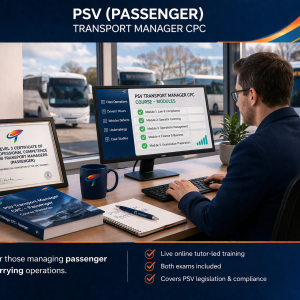 PSV Passenger Transport Manager CPC live online course covering passenger transport legislation and compliance
