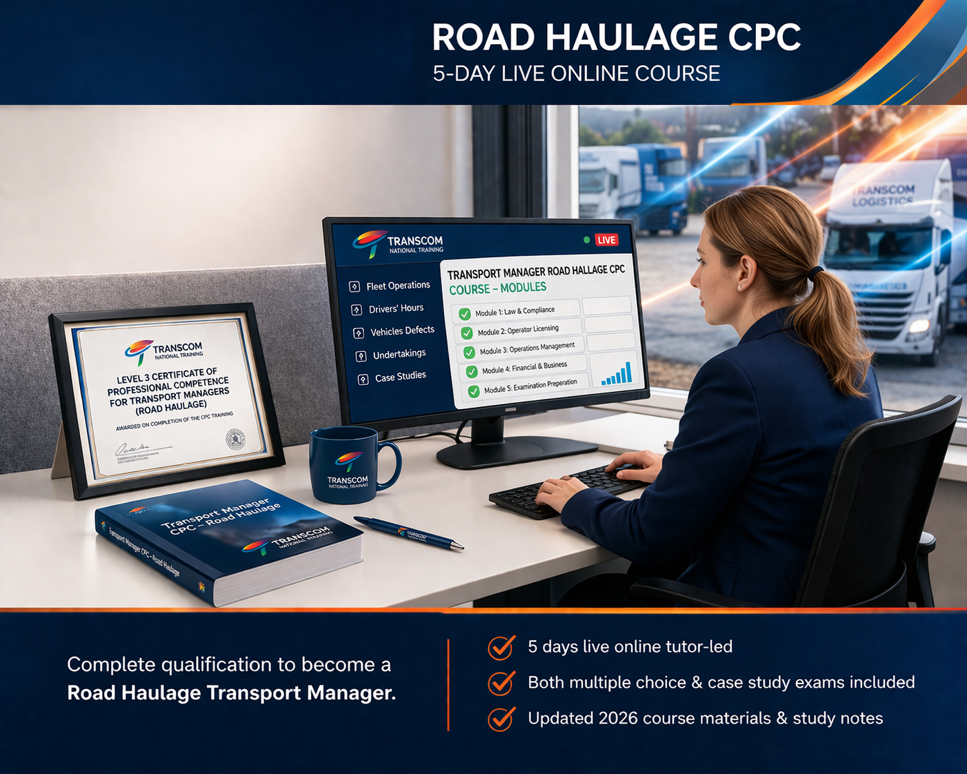 Professional Road Haulage Transport Manager CPC live online training course