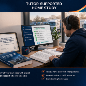 Transport Manager CPC home study course with personalised tutor support, online learning portal and road haulage exam preparation