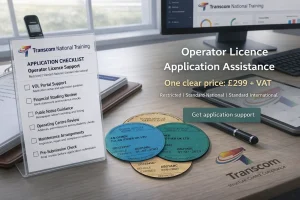 Operator Licence Application Assistance from Transcom National Training for Restricted, Standard National and Standard International licence applicants